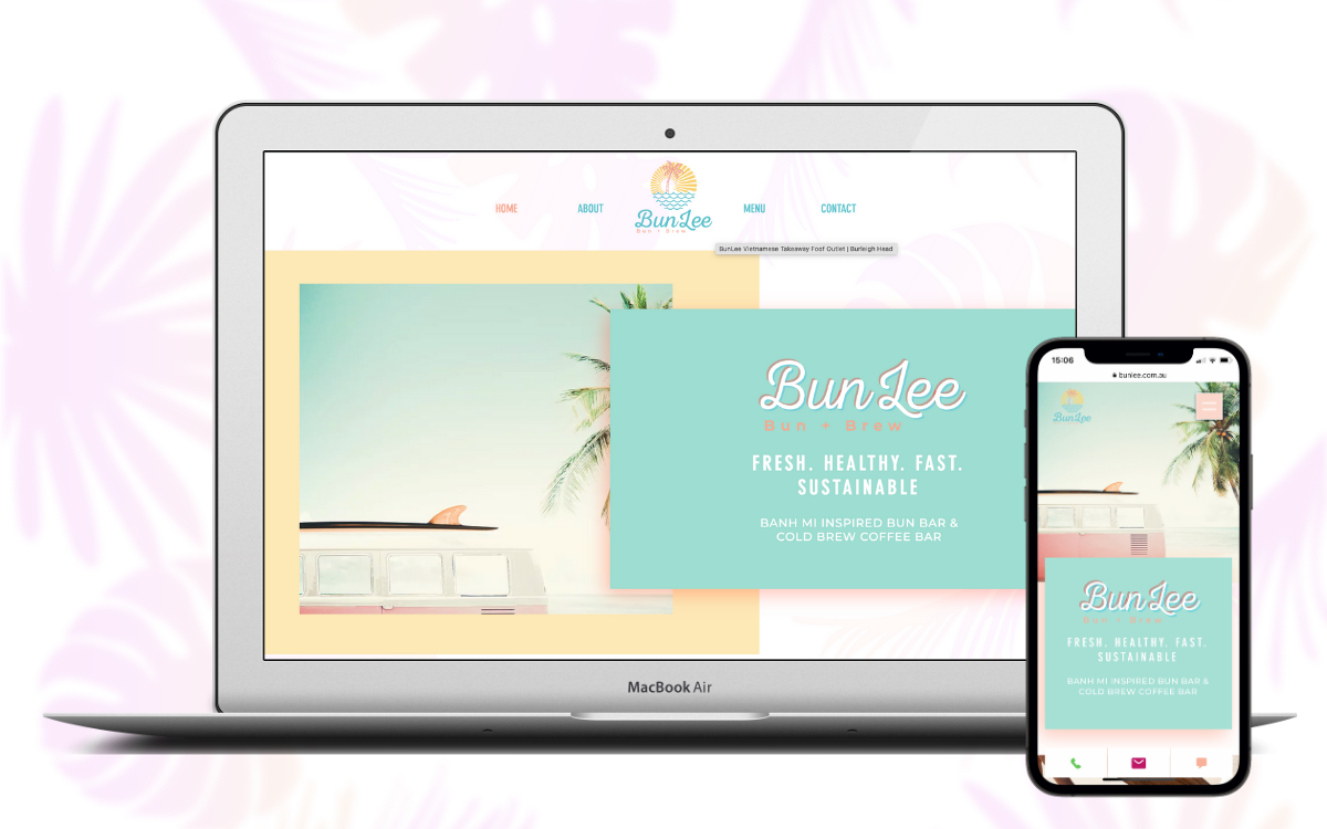Bun Lee + Brew - Cafe Beachy Website Design