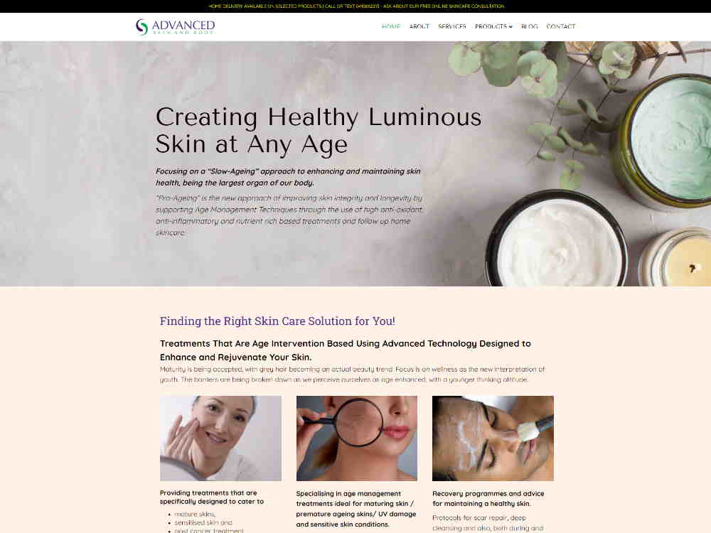 Advanced Skin and Body Website